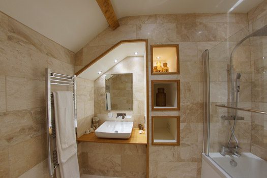 Modern bathroom at The Laundry with quality fittings